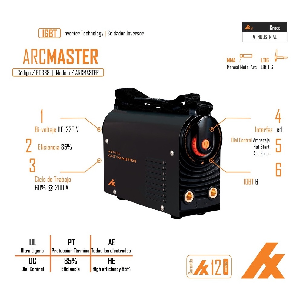 Foto 6 pulgar | Soldadora Inversora Xtools Arcmaster 200a 110/220v 60hz