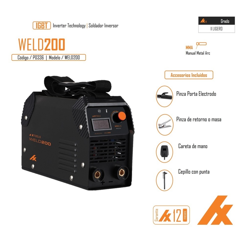 Foto 7 pulgar | Soldadora Inversora Xtools Weld200 200a 110/220v 60hz