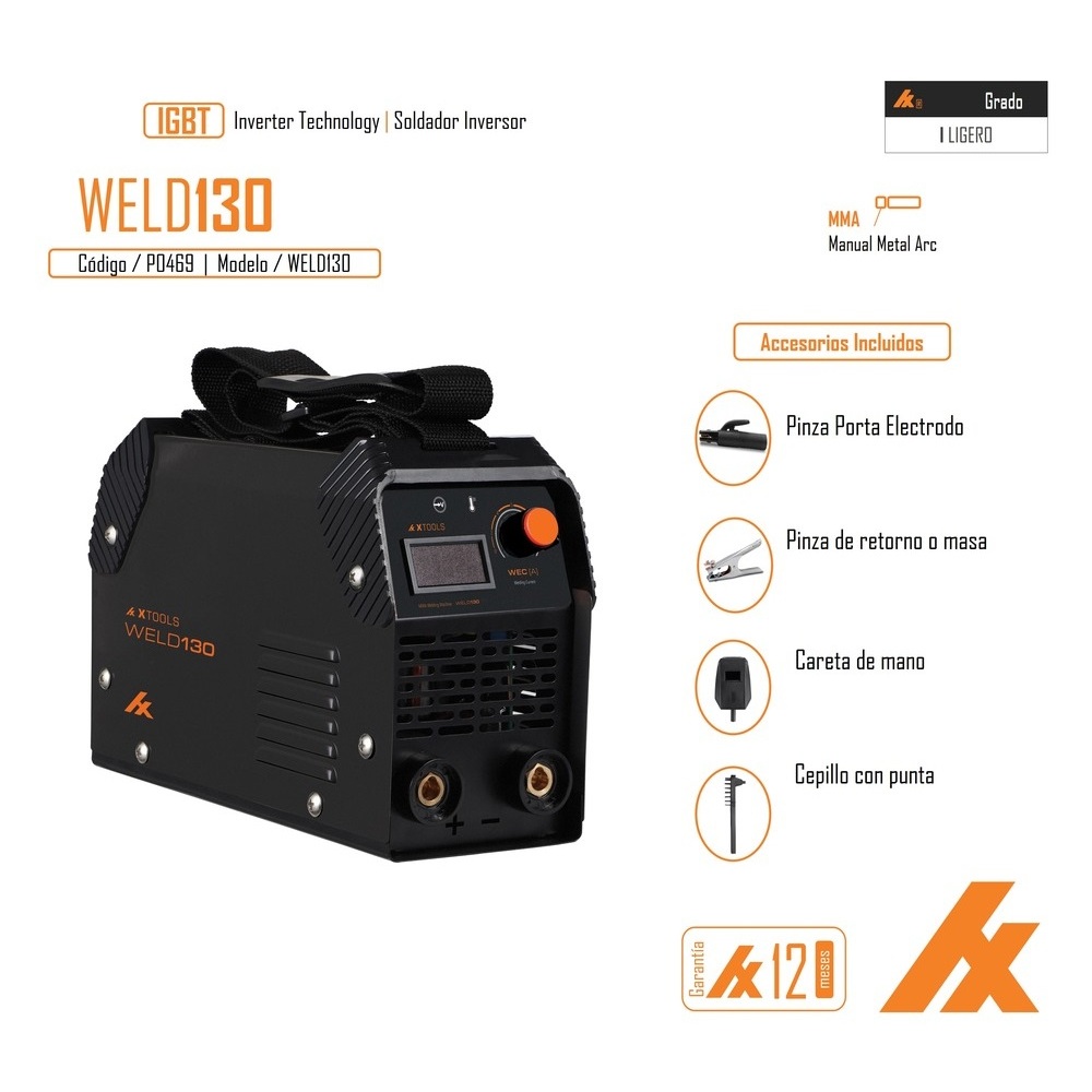 Foto 7 pulgar | Soldadora Inversora Xtools Weld130 130a 127/60hz