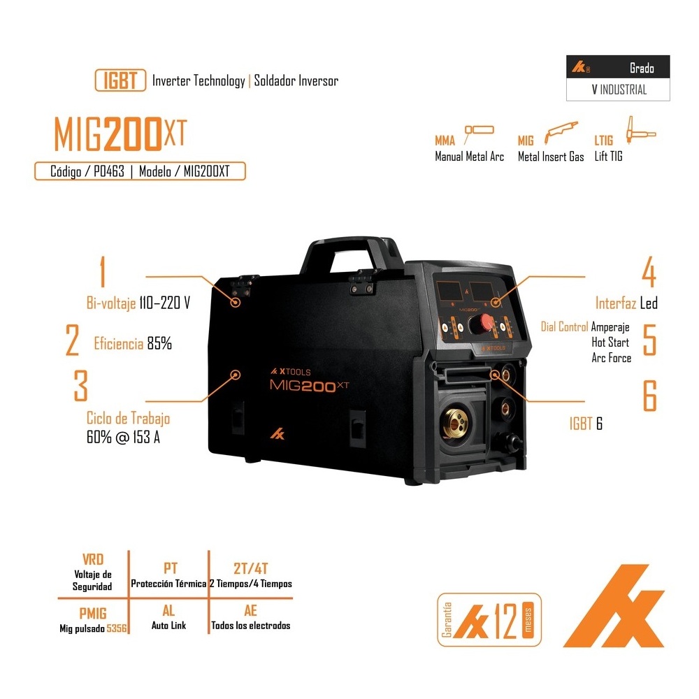 Foto 5 | Soldadora Inversora Xtools Mig200xt 200a 110/220v 60hz