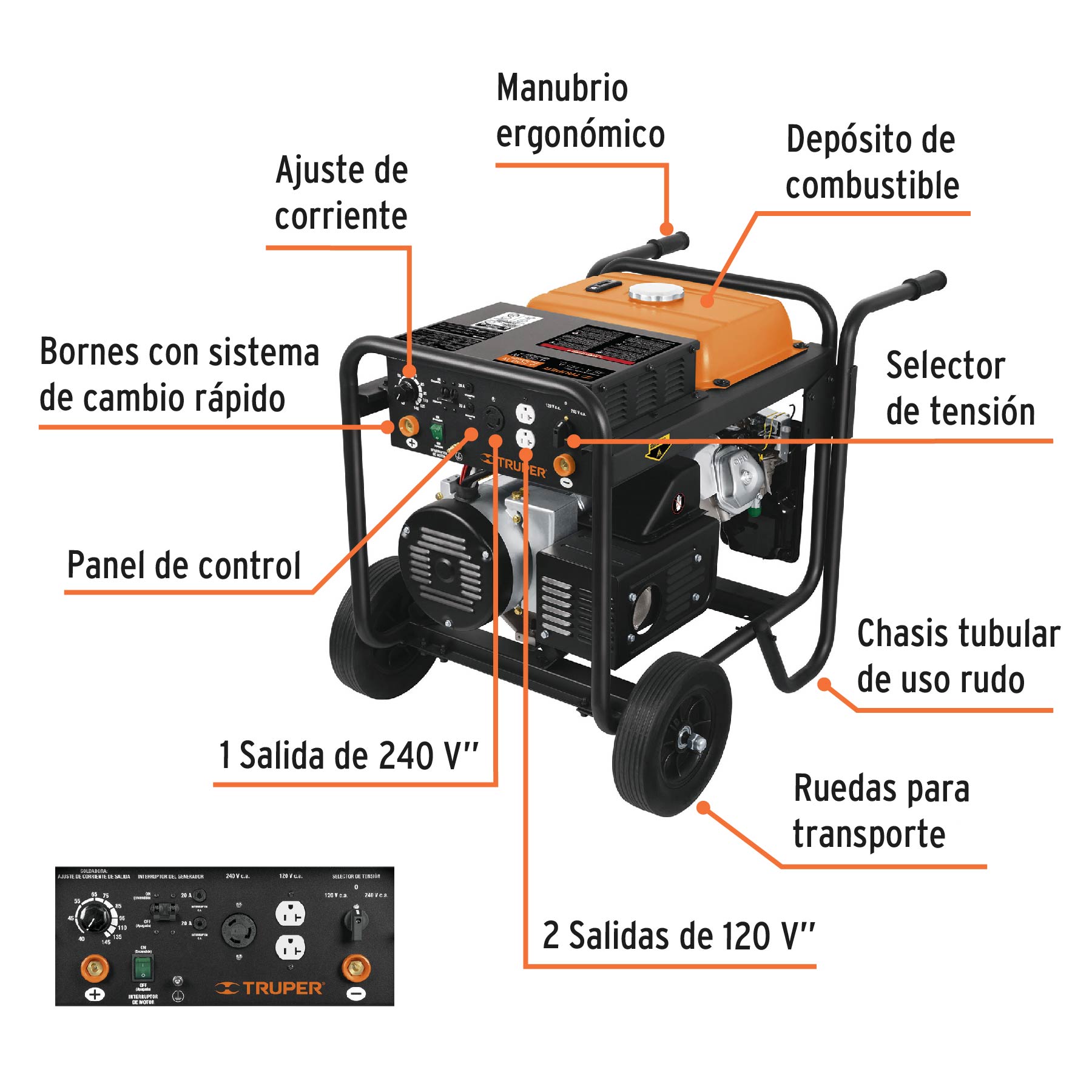 Foto 3 pulgar | Soldadora A Gasolina 145 A con Generador Truper