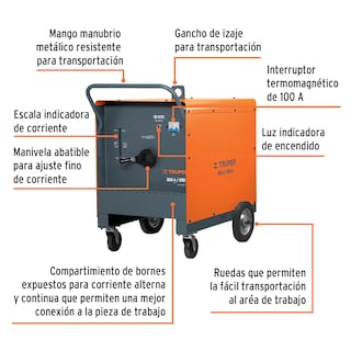 Foto 2 | Soldadora Arco Eléctrica Truper Corriente Alterna/Directa 300-250a