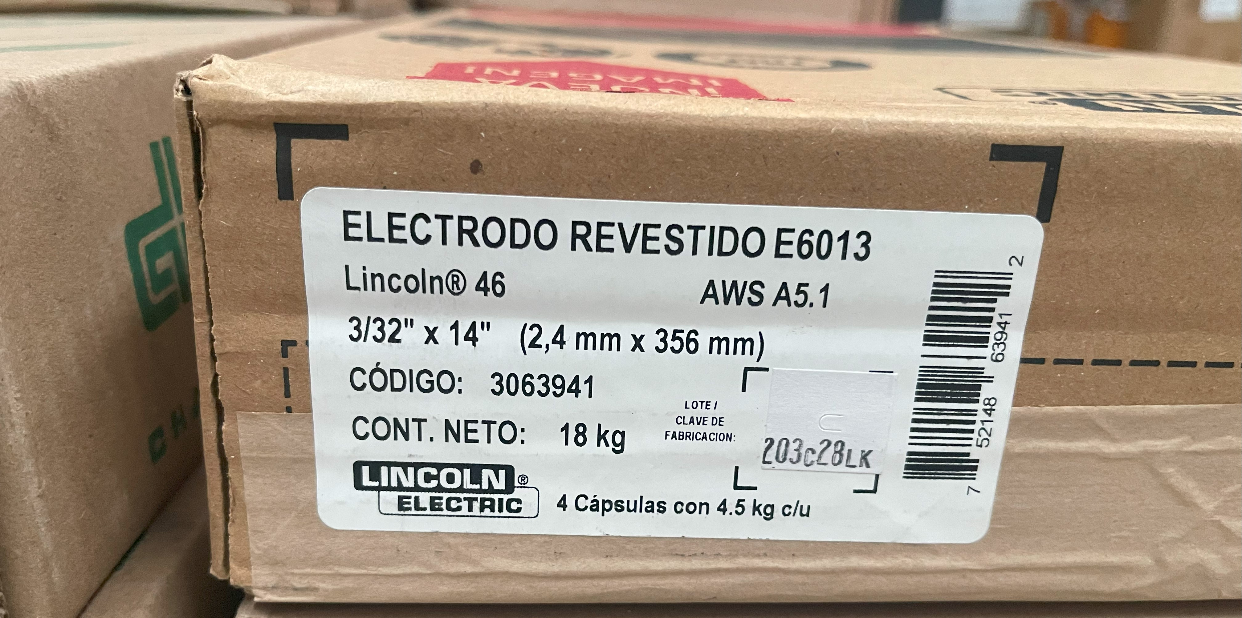 Foto 4 pulgar | Electrodo Lincoln L46 6013 en 3/32 Caja 4.5 Kilos