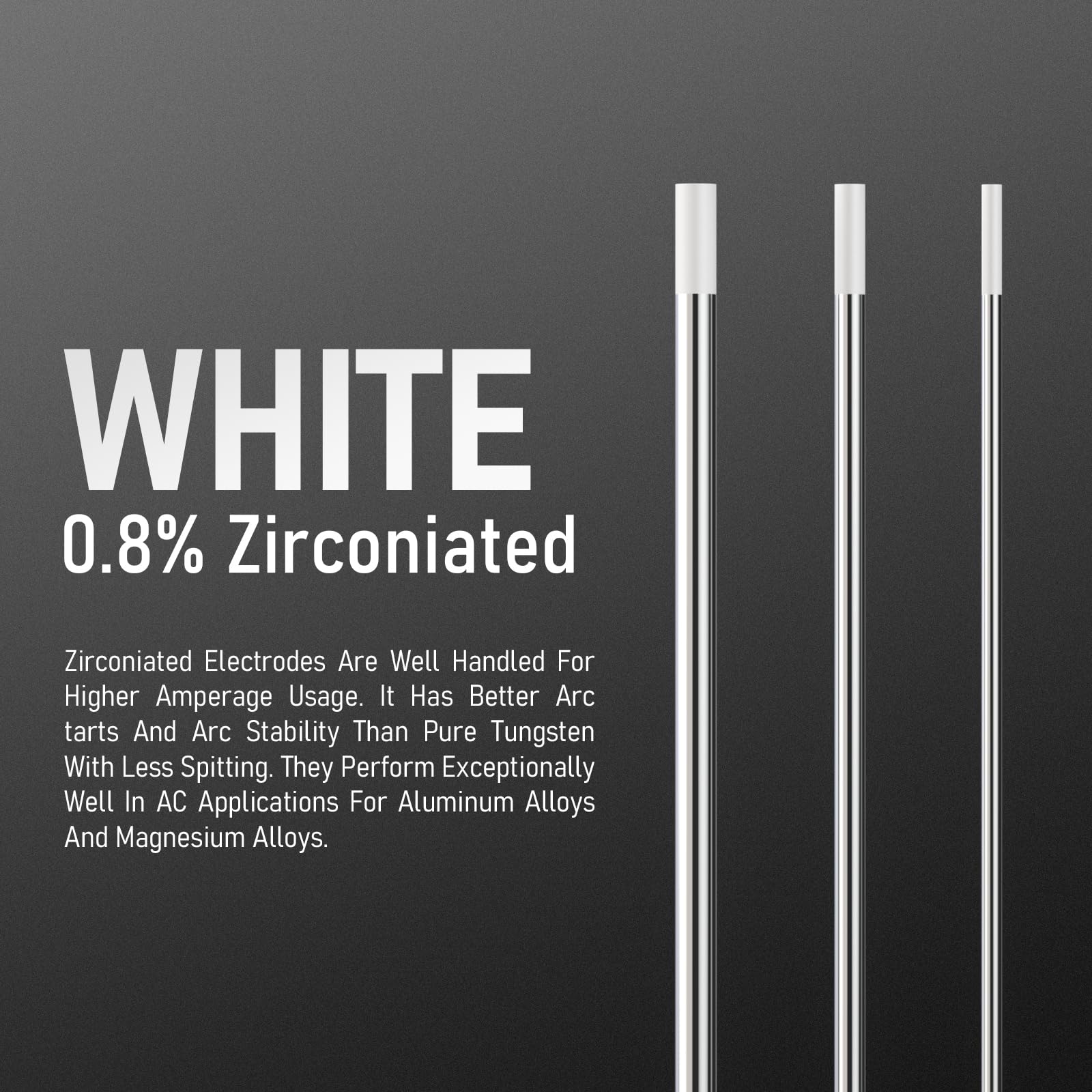 Foto 2 | Electrodo De Tungsteno Para Soldadura Tig Yeswelder Con Un 0,8% De Circonio, 1/8 X 175 Mm, Paquete De 10 - Venta