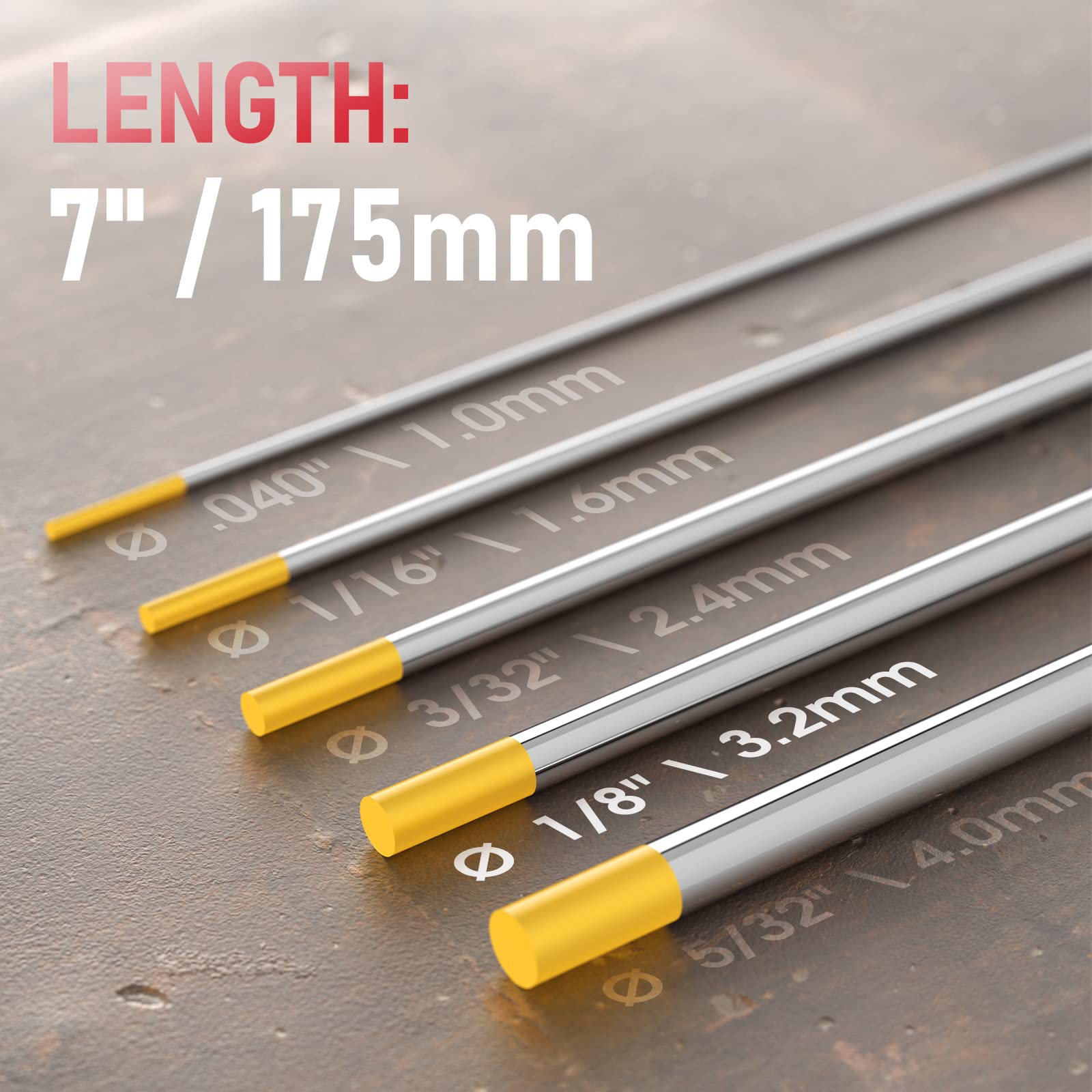 Foto 5 pulgar | Electrodo De Tungsteno Para Soldadura Tig Yeswelder 1,5% Lantanado 1/8x7 - Venta Internacional.