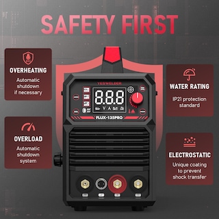 Foto 6 | Soldador Yeswelder 135 A 110 V Flux Core Mig/lift Tig/stick 3 En 1 - Venta Internacional.