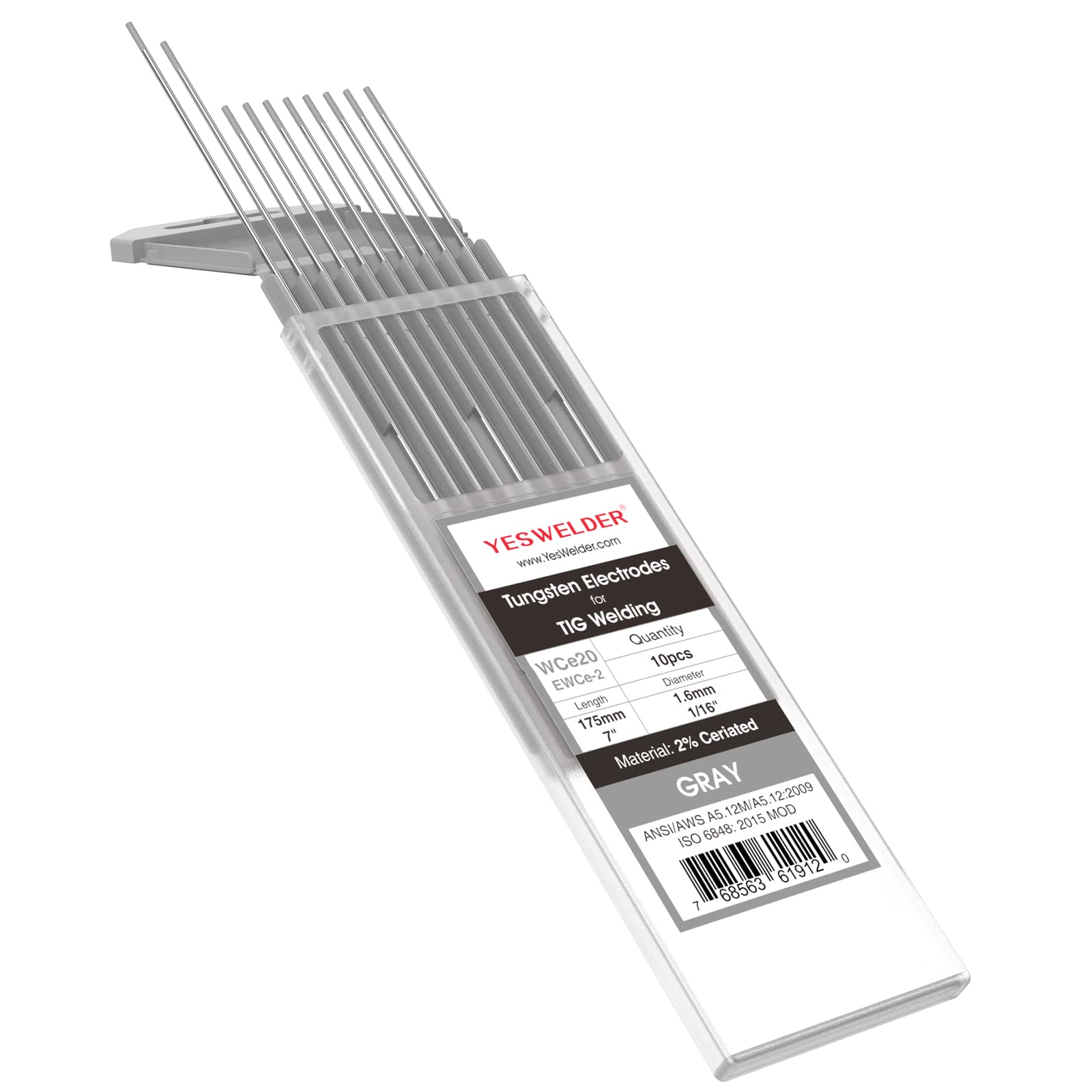 Foto 2 pulgar | Electrodo De Tungsteno Para Soldadura Tig Yeswelder, 2% Ceriado, 1,6 Mm X 175 Mm, Paquete De 10 - Venta Internacional.