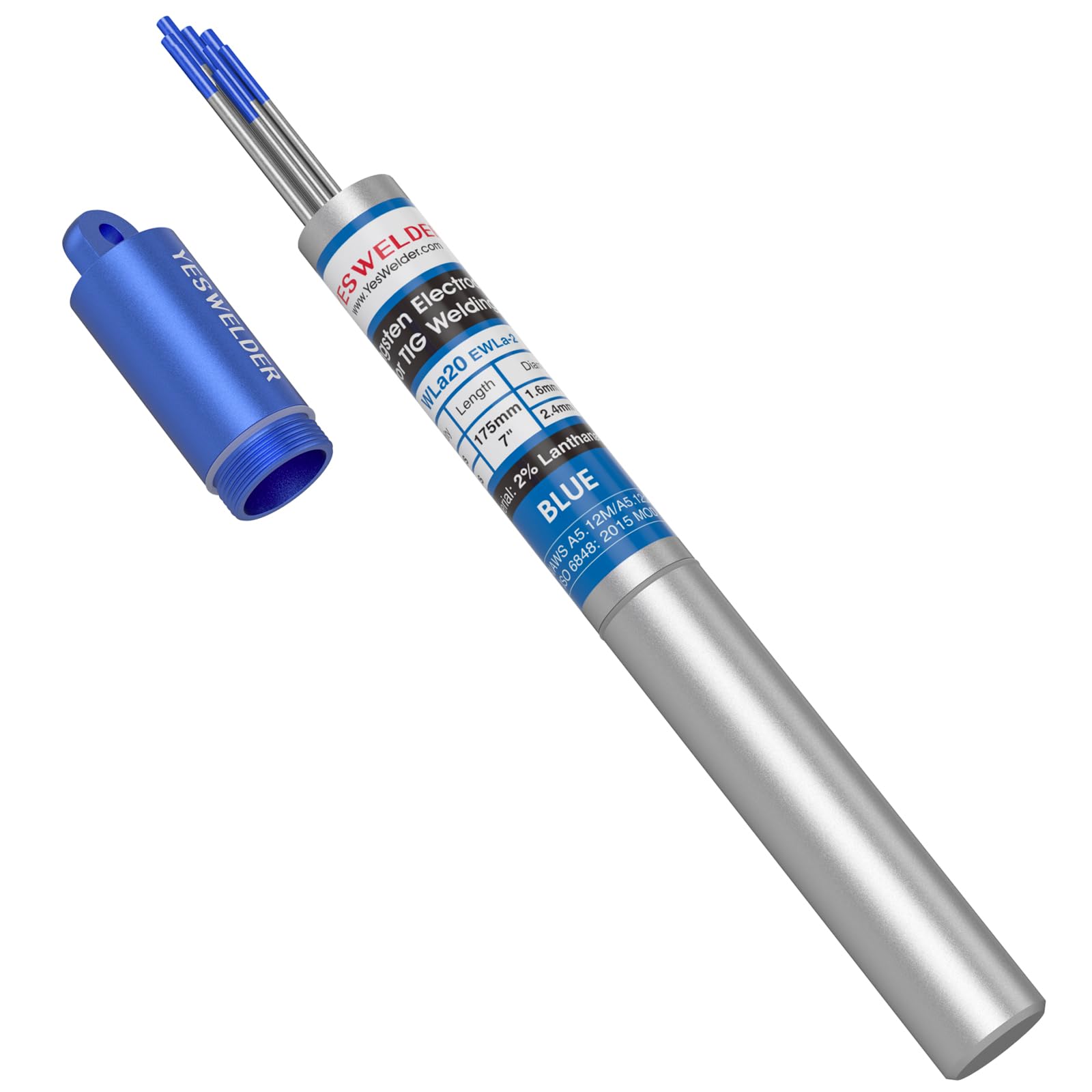 Electrodo De Tungsteno Para Soldadura Tig Yeswelder 2% Lantanado, Paquete De 5 - Venta Internacional. $522