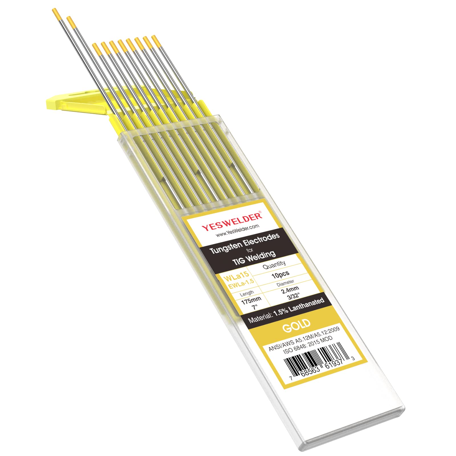 Electrodo De Tungsteno Para Soldadura Tig Yeswelder 1,5% Lantanado 3/32 - Venta Internacional. $725
