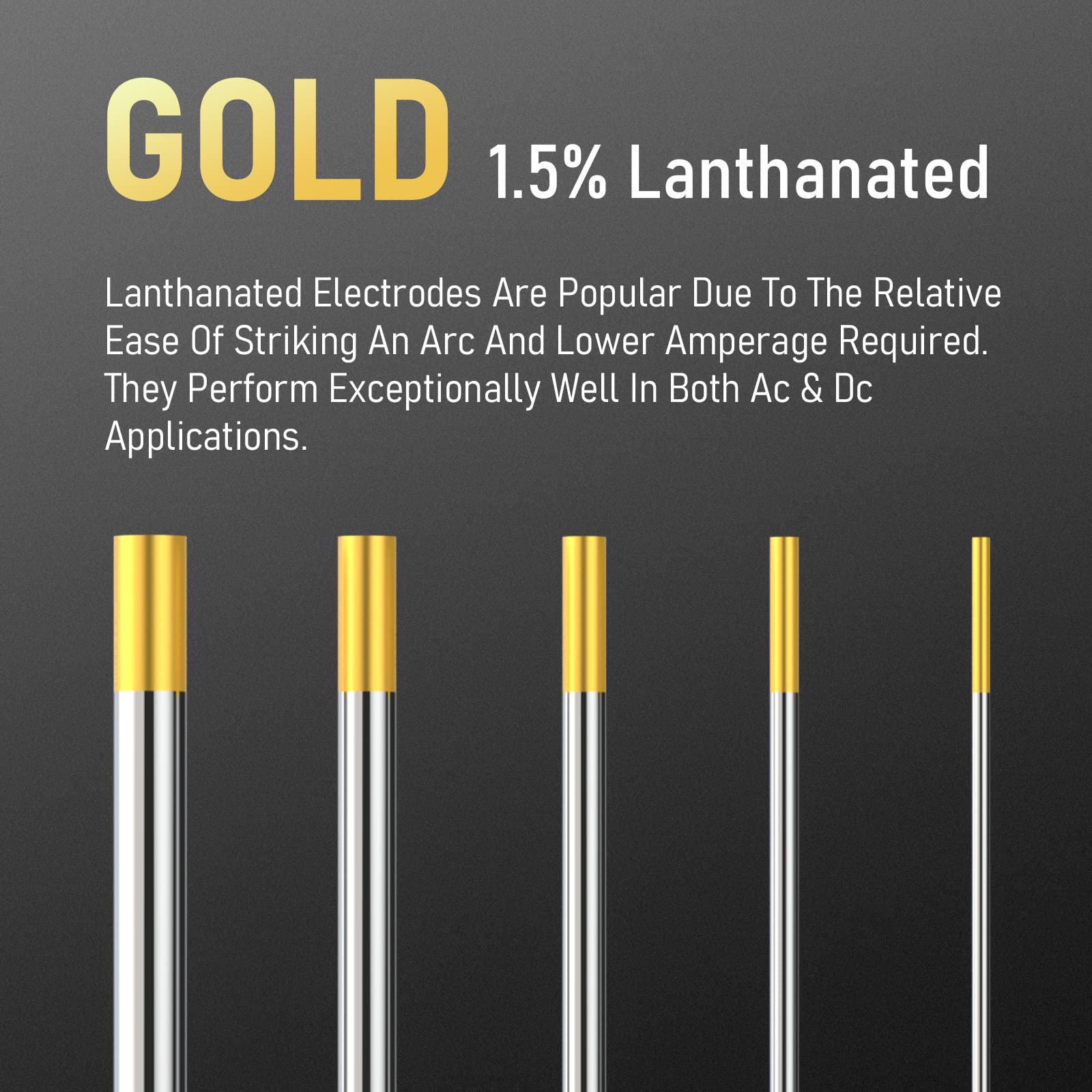 Foto 2 | Electrodo De Tungsteno Para Soldadura Tig Yeswelder 1,5% Lantanado 3/32 - Venta Internacional.