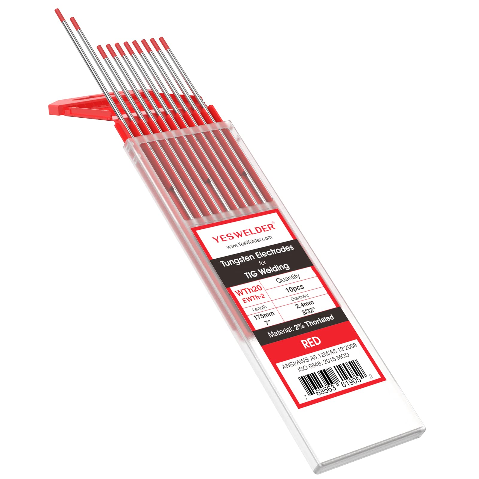 Electrodo De Tungsteno Para Soldadura Tig Yeswelder 2% Toriado 3,2 Mm - Venta Internacional. $652