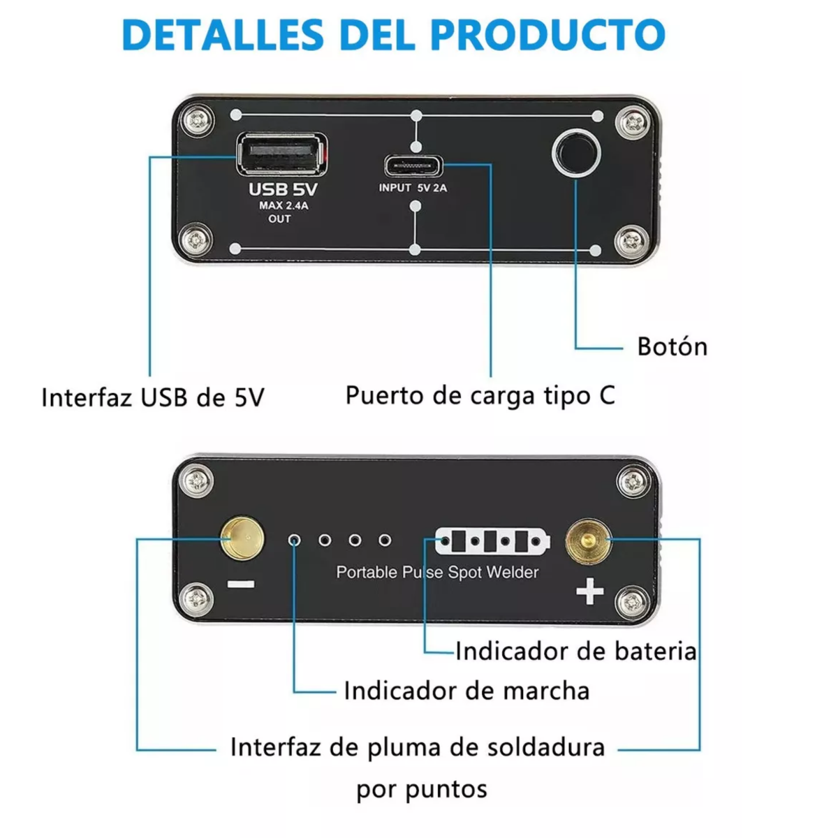 Foto 5 pulgar | Mini Máquina De Soldador De Punto 9 Engranajes Portátil Eo Safe Imports Esi-8153-1 Negro