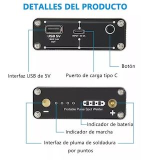 Foto 4 | Mini Máquina De Soldador De Punto 9 Engranajes Portátil Eo Safe Imports Esi-8153-1 Negro