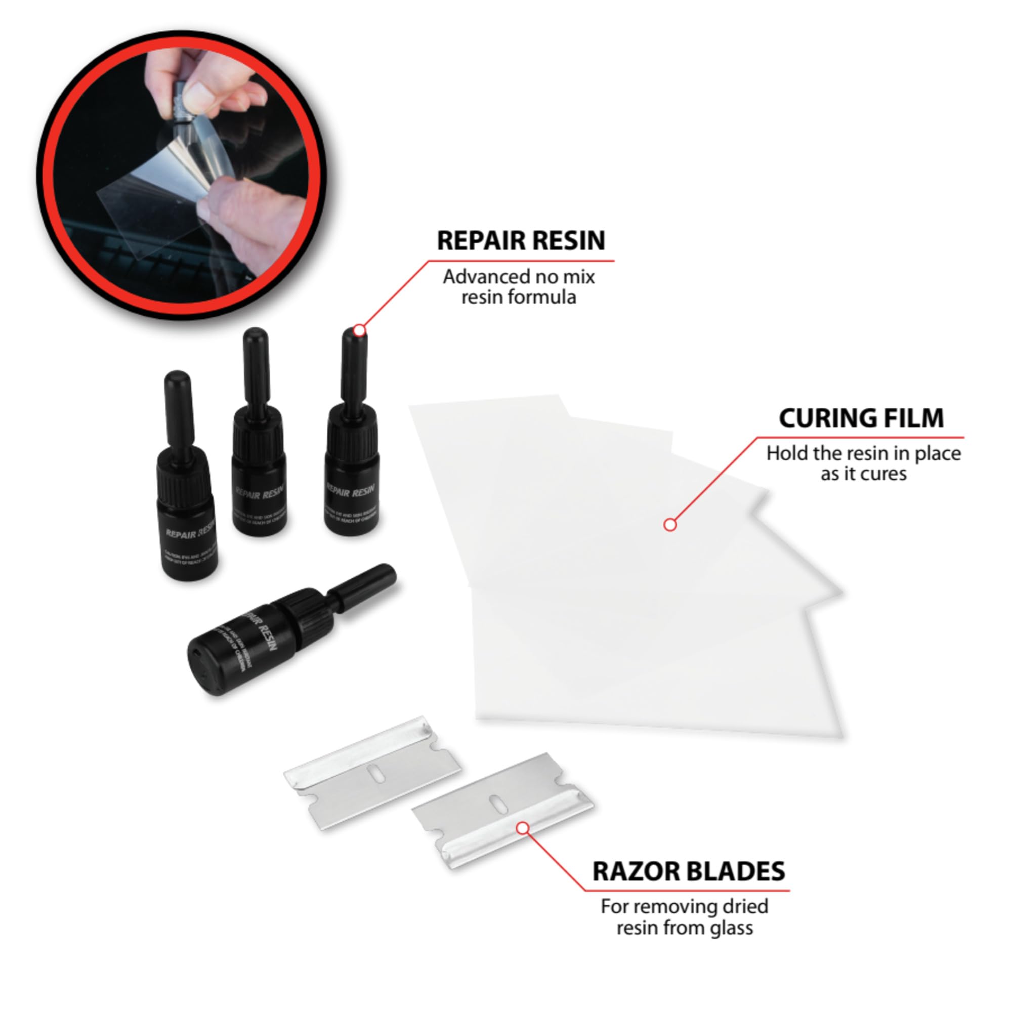 Foto 3 | Kit De Reparación De Parabrisas De Coche, Recambios De Resina, Herramienta De Alto Rendimiento - Venta Internacional.