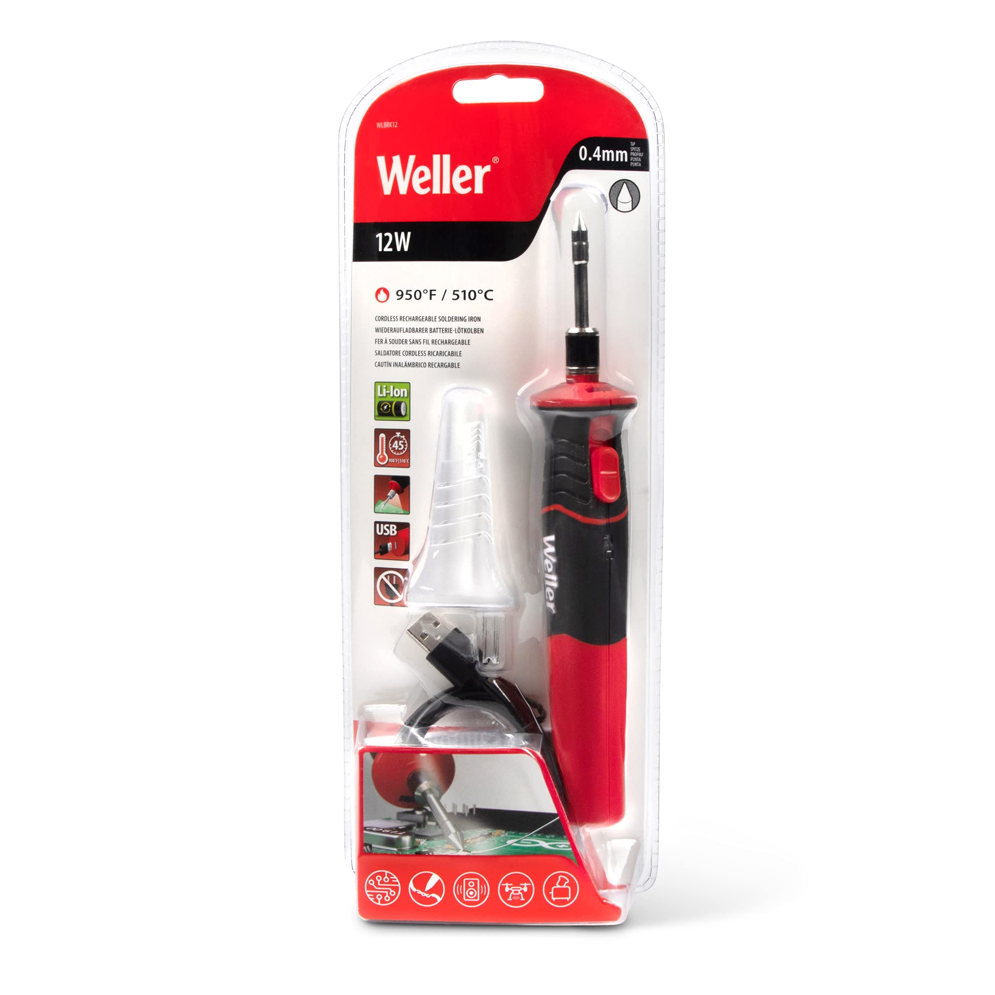 Foto 6 pulgar | Soldador Weller 12w Inalámbrico Recargable Wlbrk12n - Venta Internacional.