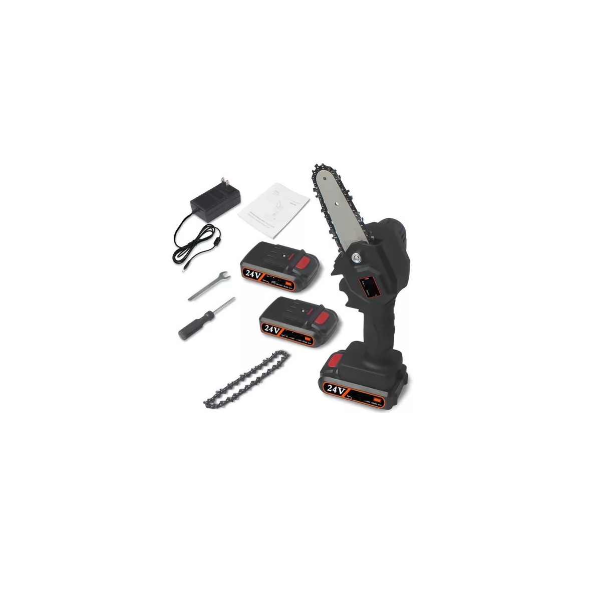 Foto 1 | Motosierra Eléctrica Portátil Eo Safe Imports Esi-7040 Inalámbrica Mini con 2 Baterías Negro