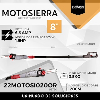 Foto 4 | Motosierra Eléctrica Telescópica de 20 CM Oregon Corta Troncos de Hasta 8 " de Grosor Bomba Aceite Automática