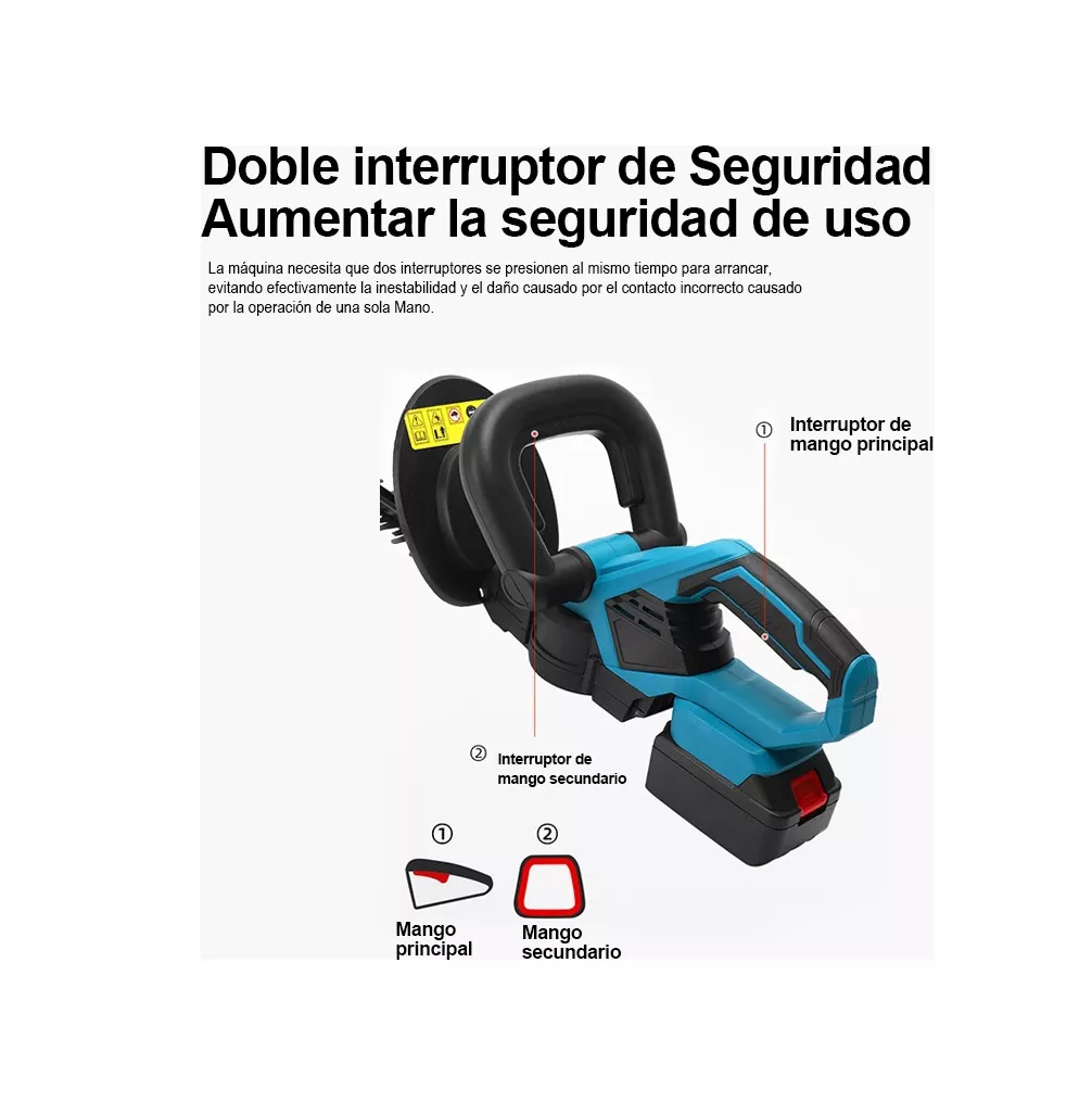 Foto 3 pulgar | Cortasetos Eléctrico Inalámbrico de Poda con 2 Baterías y Cuchillas de Acero al Carbono