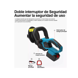 Foto 2 | Cortasetos Eléctrico Inalámbrico de Doble Acción con 2 Baterías y Cuchillas de Acero al Carbono