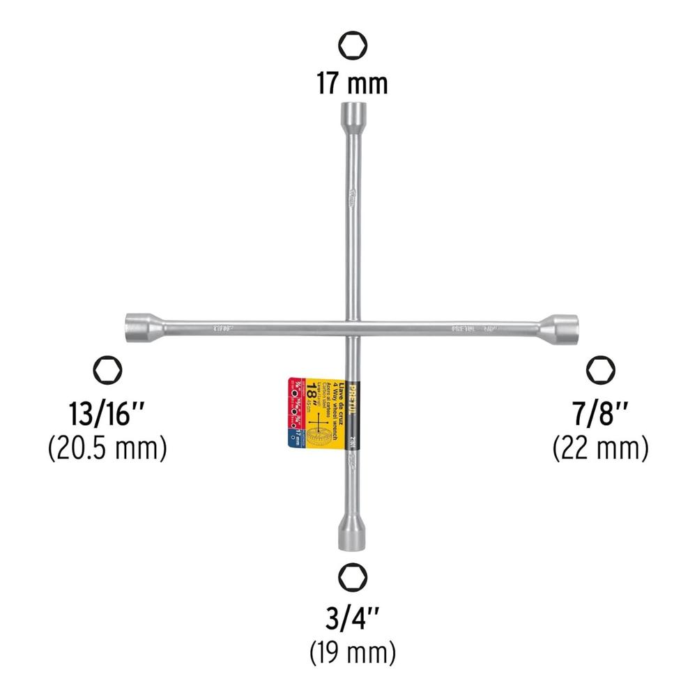 Foto 2 | Llave de Cruz Pretul para Auto 18 17 mm-3/4 -13/16 Pack de 2