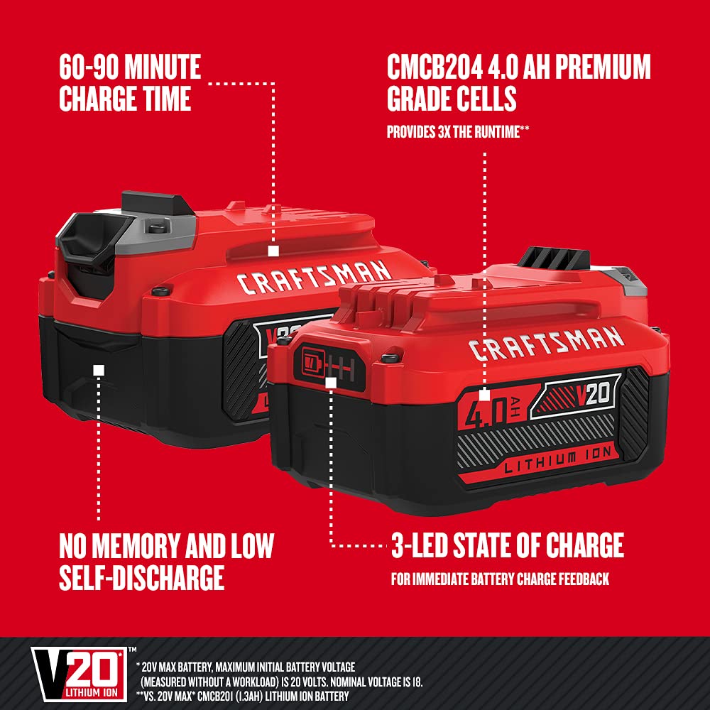 Foto 2 | Batería Craftsman V 20 Litio Ion 4.0ah 20 V - Venta Internacional