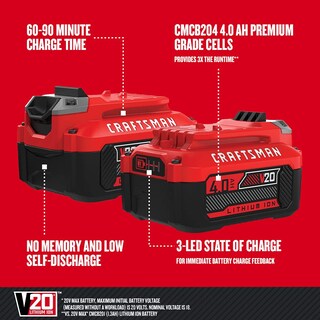 Foto 2 | Batería Craftsman V 20 Litio Ion 4.0ah 20 V - Venta Internacional