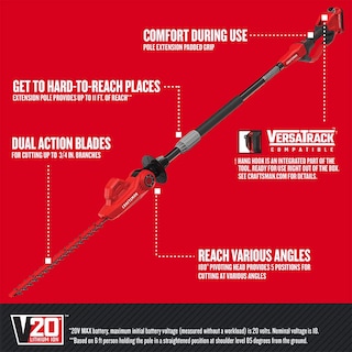 Foto 2 | Cortadora Setos Inalámbrica Craftsman V20 18 Pulgadas 20 V - Venta Internacional