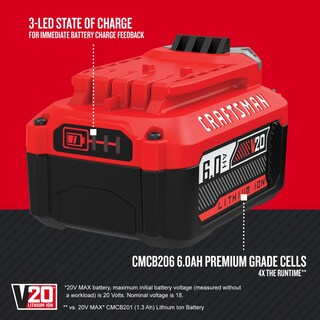 Foto 5 | Batería para Herramientas Eléctricas Craftsman V 20 6 Ah Iones de Litio - Venta Internacional