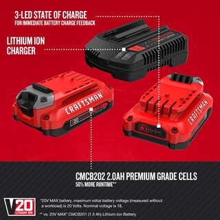 Foto 2 | Batería para Herramientas Eléctricas Craftsman V 20 2 Ah Iones de Litio Paquete de 2 - Venta Internacional