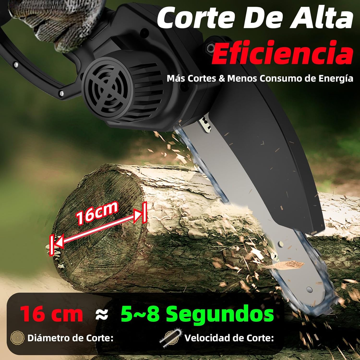 Foto 3 pulgar | Minimotosierra Inalámbrica KIMHI 6 Pulgadas con 1 Batería y 1 Cadena