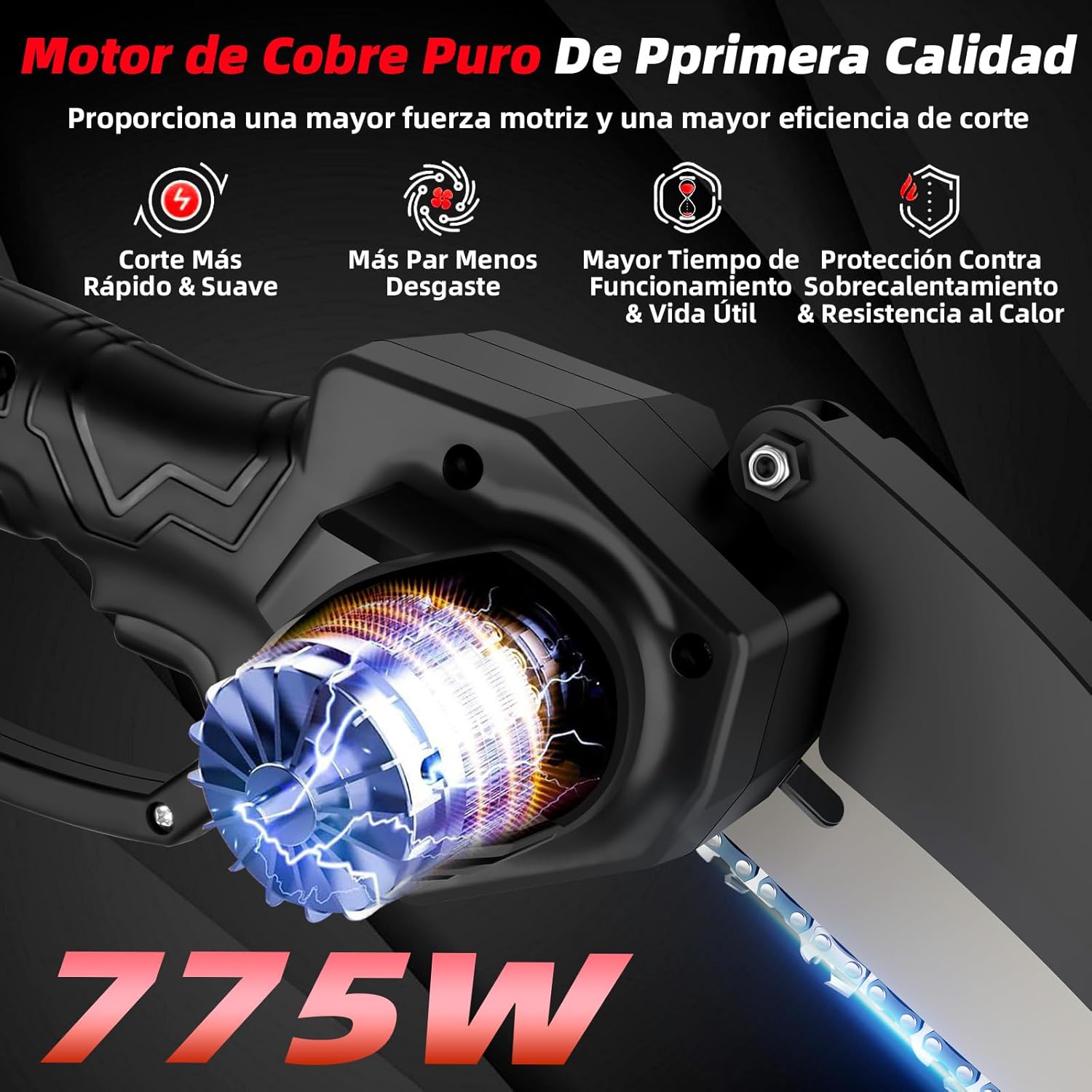 Foto 6 pulgar | Minimotosierra Inalámbrica KIMHI 6 Pulgadas con 1 Batería y 1 Cadena