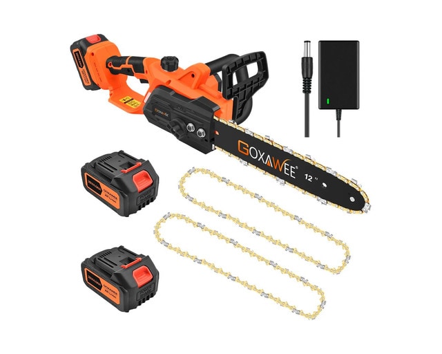 Motosierra Inalámbrica Portátil 12'' Con 2 Baterías – Color Naranja $2,409