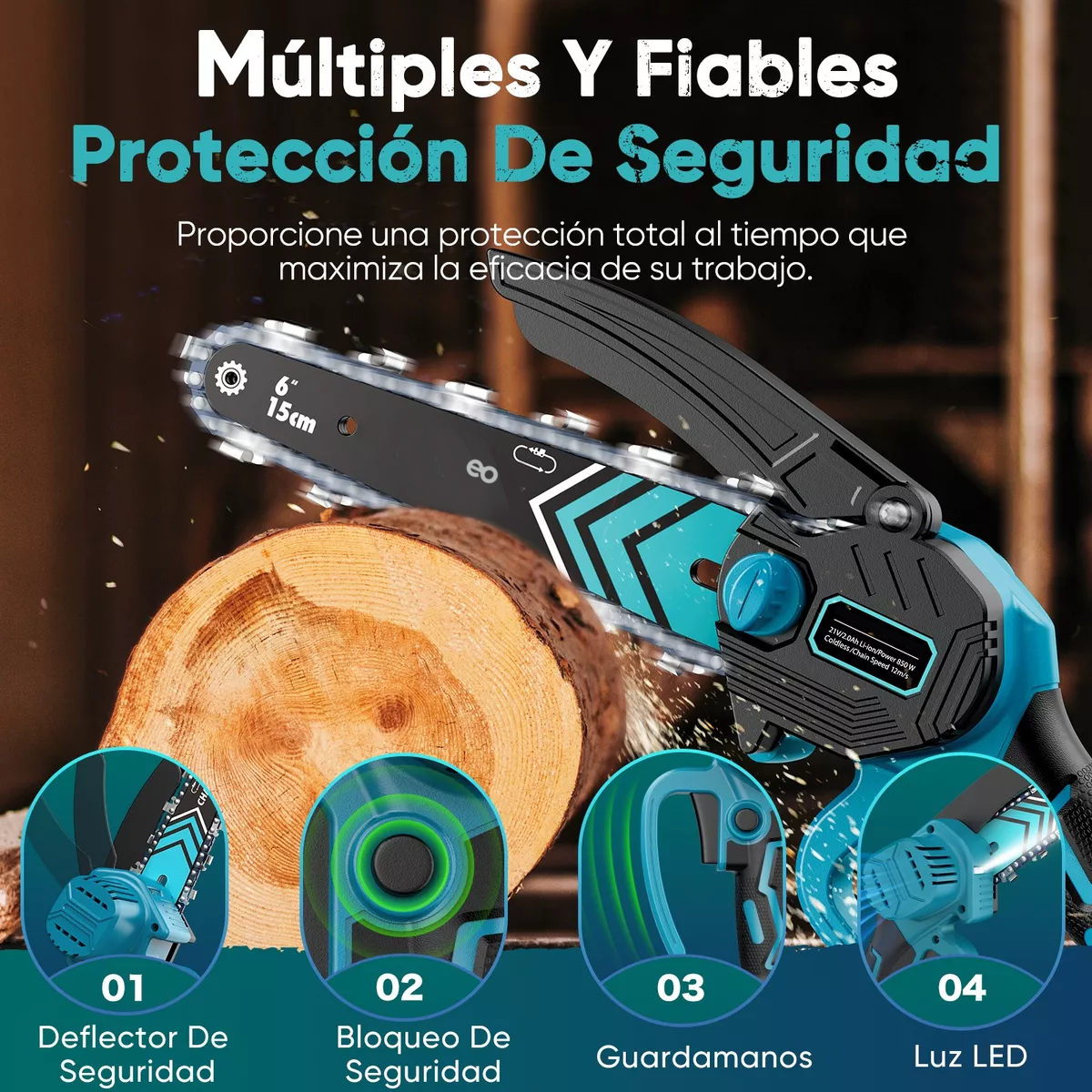 Foto 5 pulgar | Motosierra Inalambrica Electrica Mini Eo Safe Imports Esi-20881 Azul