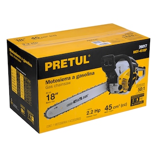 Foto 4 | Motosierra Pretul Mot-4518P color Amarillo 45 CC a Gasolina con Barra de 18 "