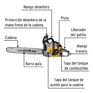 Foto 3 | Motosierra Pretul Mot-4520P color Amarillo 45 CC a Gasolina con Barra de 20 "