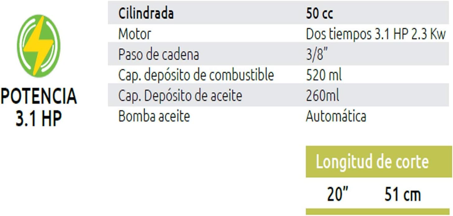 Foto 6 | MOTOSIERRA GIMTERRA GM5050 20'', SISTEMA DE AUTO VIBRACIÓN, FRENO CADENA, CON CARBURADOR WALBRO, BARRA GIMEXA Y C