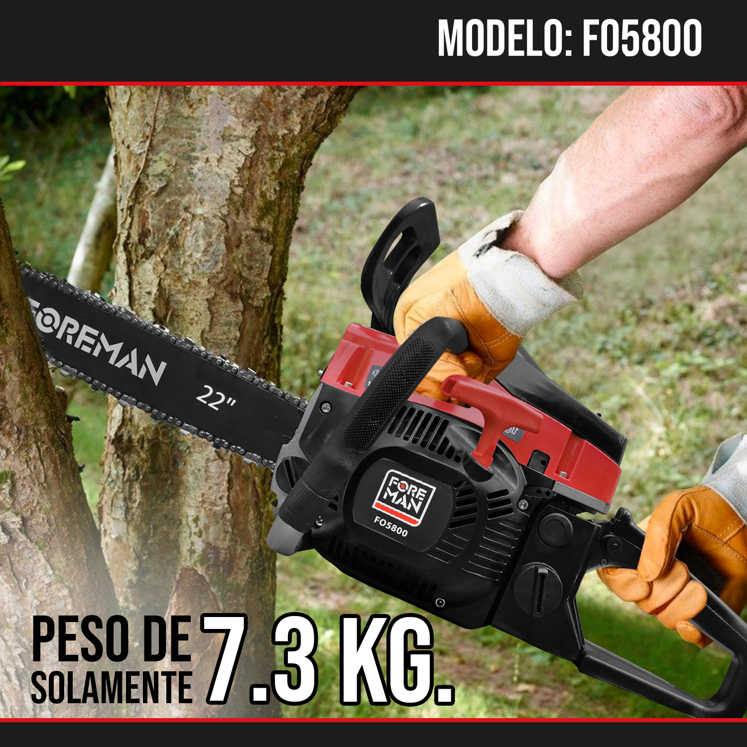 Foto 6 pulgar | Motosierra de Gasolina Foreman con Accesorios