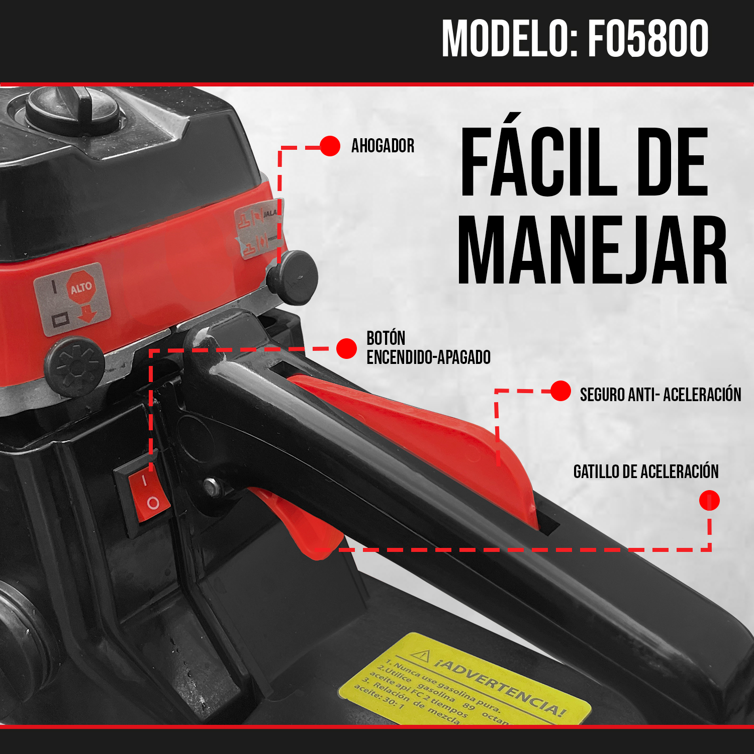 Foto 6 | Motosierra de Gasolina Foreman con Accesorios