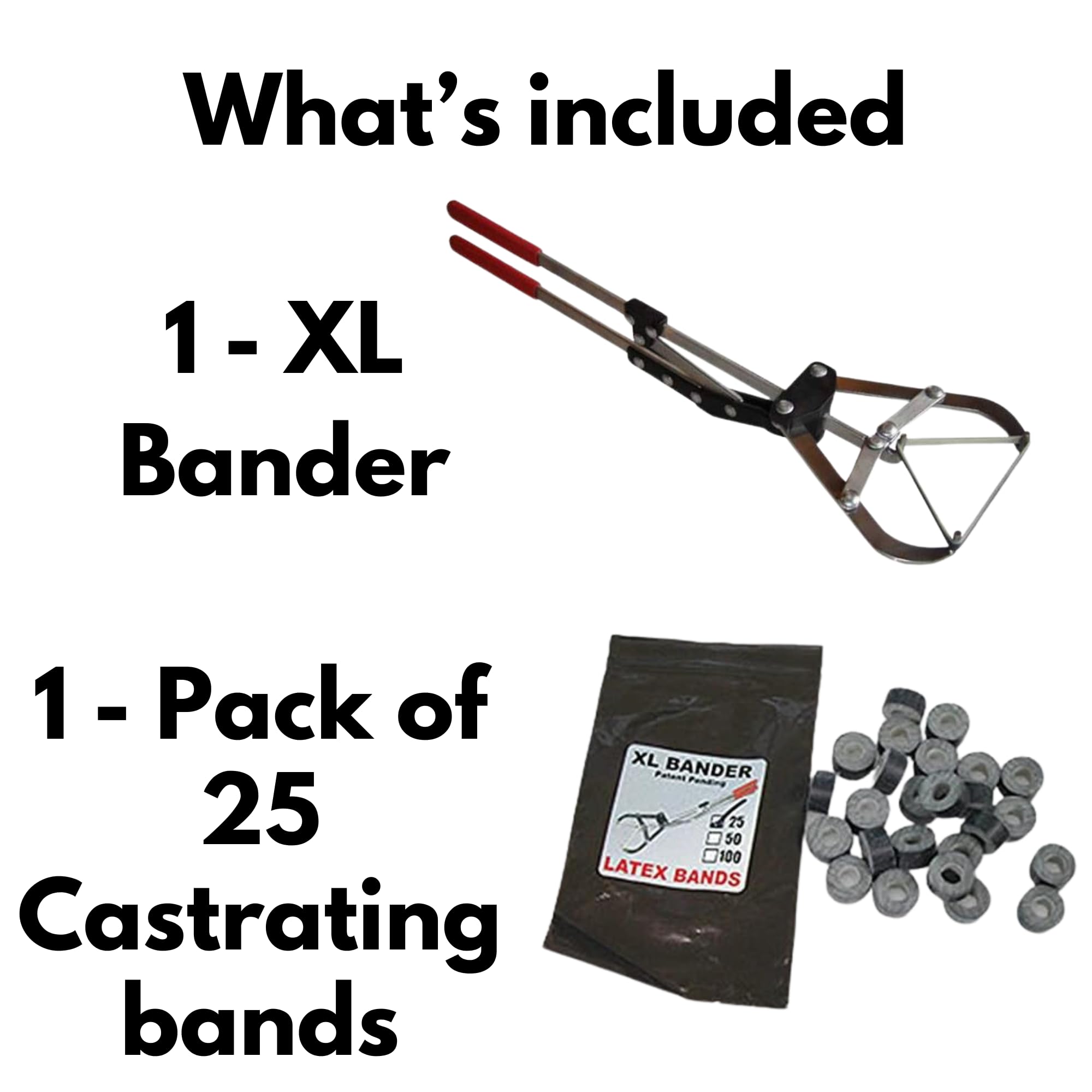 Foto 3 pulgar | Castrating Bander Xl + 25 Bandas De Castración Para Ganado - Venta Internacional.