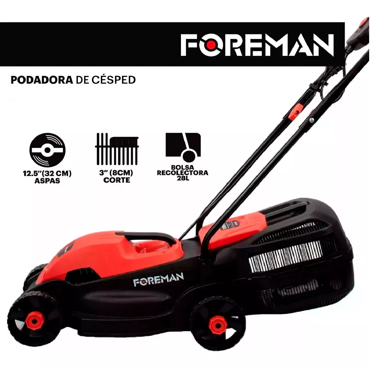 Foto 2 | Cortadora De Pasto Eléctrica C/ Bolsa Recolectora 1200w 127v