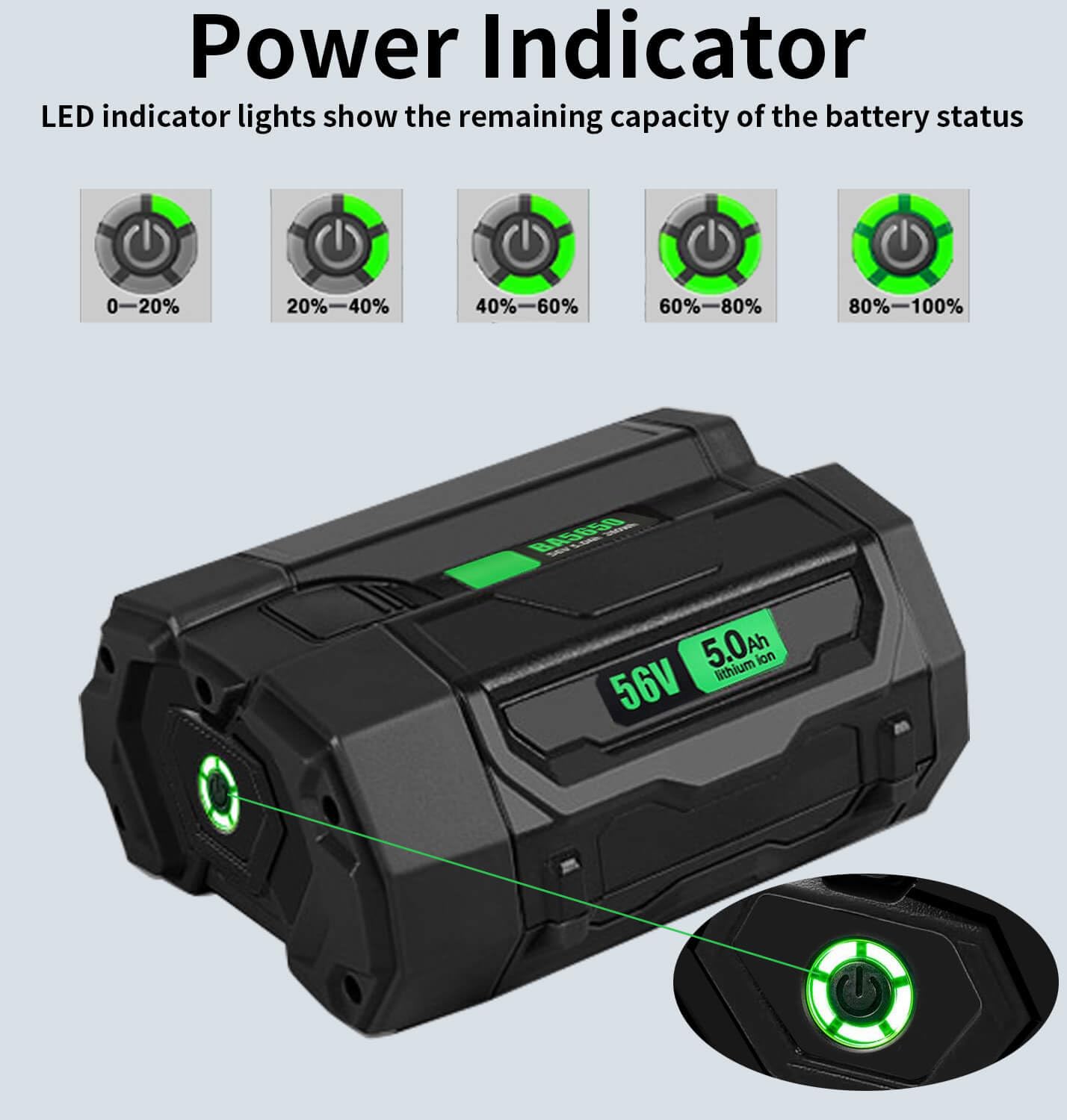 Foto 6 pulgar | Batería De Repuesto Dmkaollk 56v 5.0ah Para Ego Power Tools - Venta Internacional.