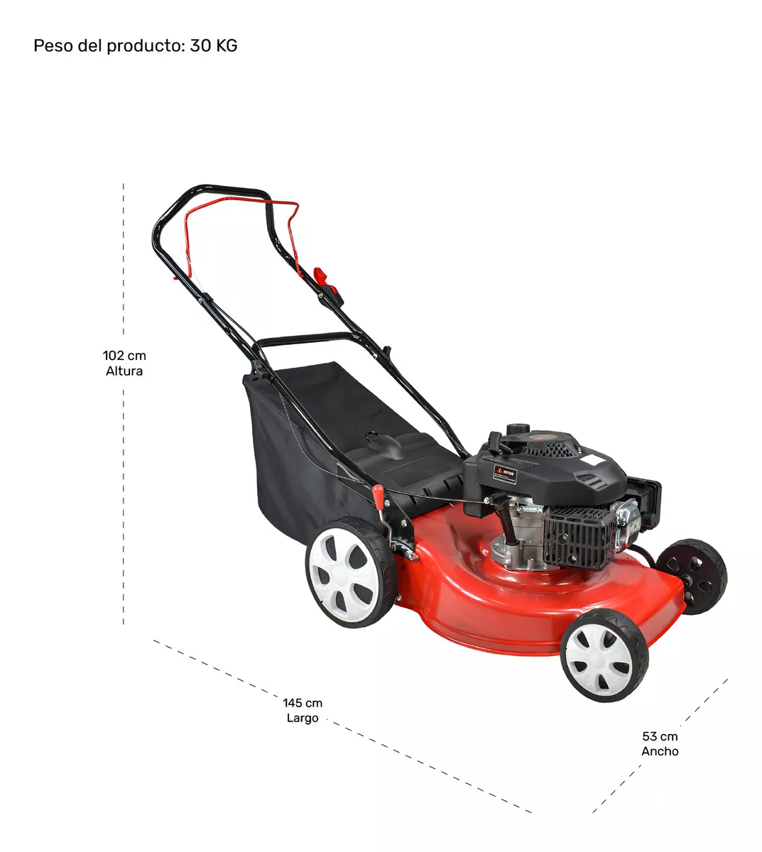 Foto 4 pulgar | Podadora de Pasto a Gasolina 5 HP 159cc Corte 20”  Potencia y Eficiencia para tu Jardín