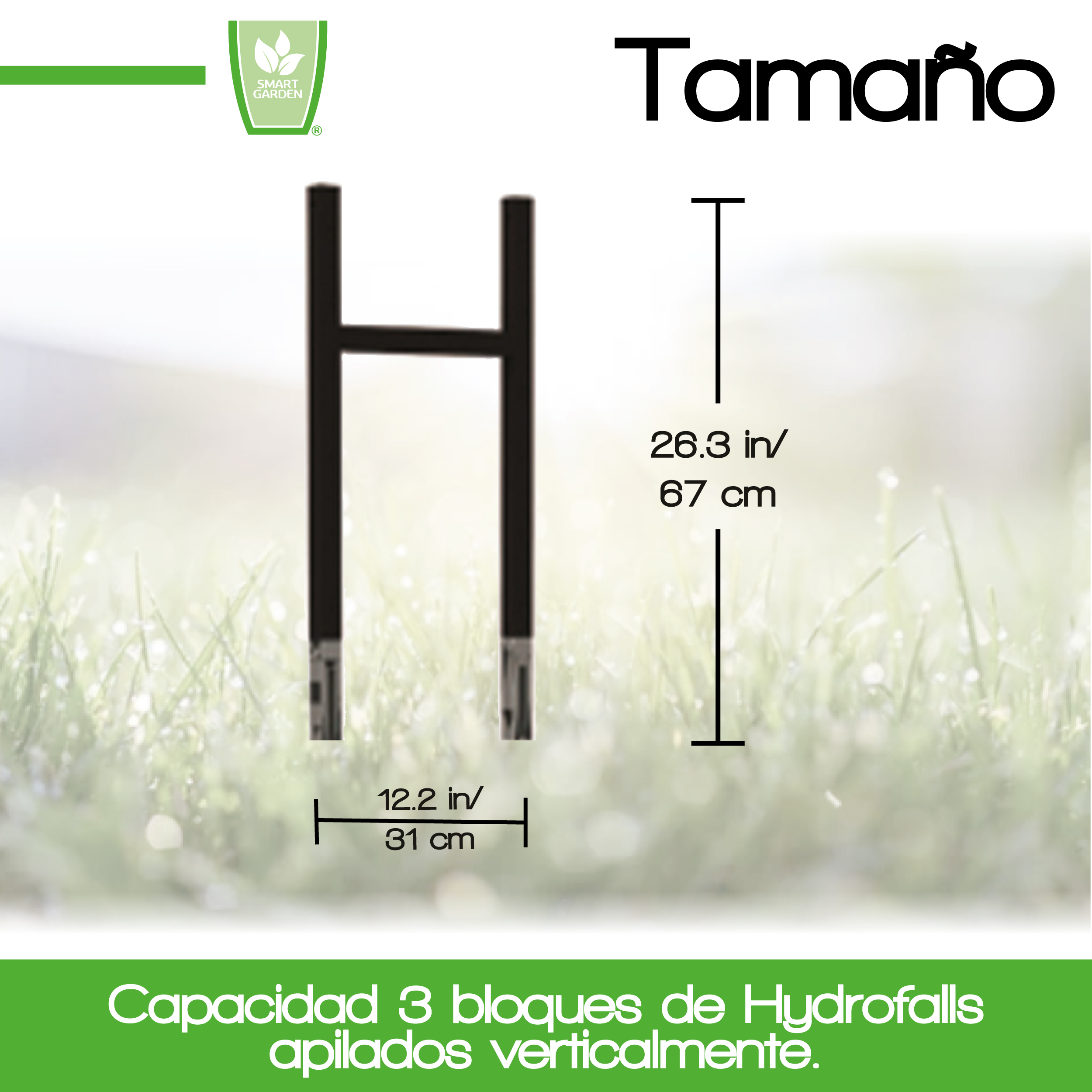 Foto 4 pulgar | Extensión Rack Muro Smart Garden Verde Jardín Vertical Modular Hydrofalls para 3 Bloques Metálico color Negro