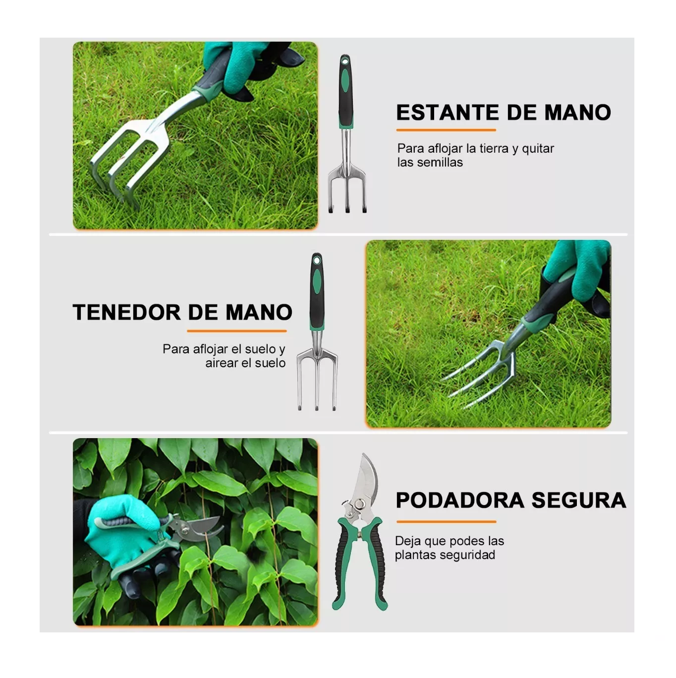 Foto 5 pulgar | Kit Manual de Herramientas Belug para Jardín 11 Piezas