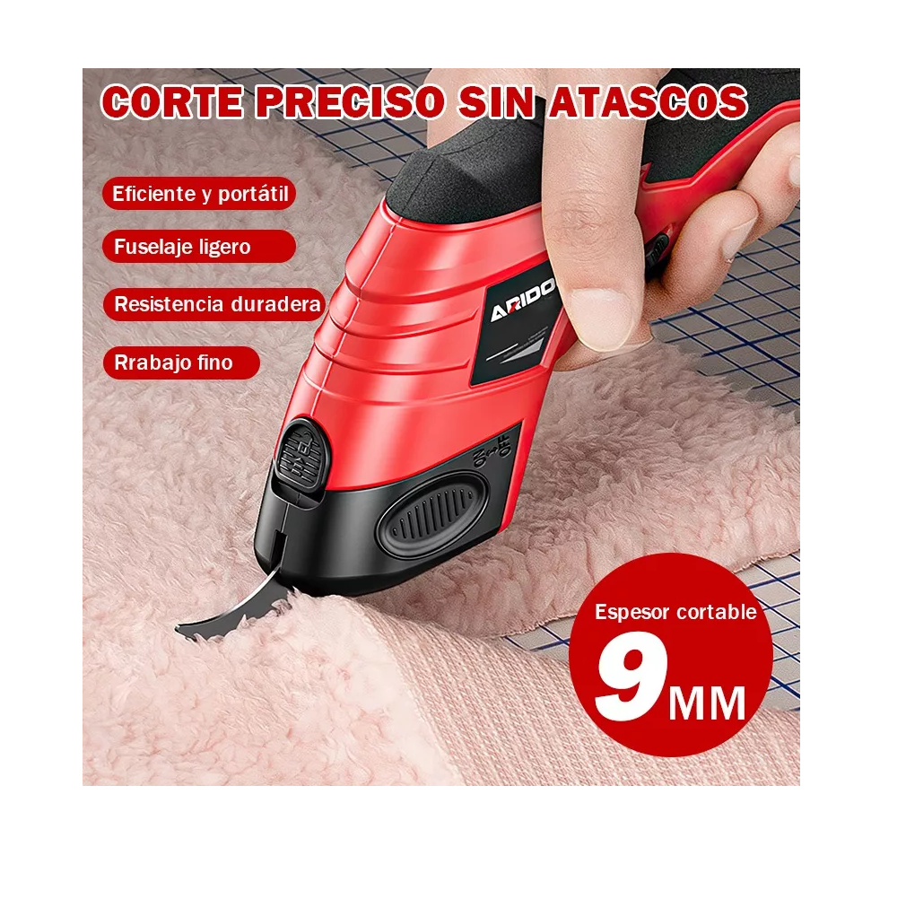 Foto 3 pulgar | Tijeras Eléctricas Recargable Inalámbrica Para Cortar Cartón Negro Rojo
