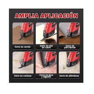 Foto 3 | Tijeras Eléctricas Recargable Inalámbrica Para Cortar Cartón Negro Rojo