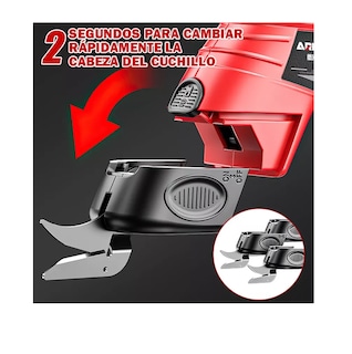 Foto 5 | Tijeras Eléctricas Recargable Inalámbrica Para Cortar Cartón Negro Rojo