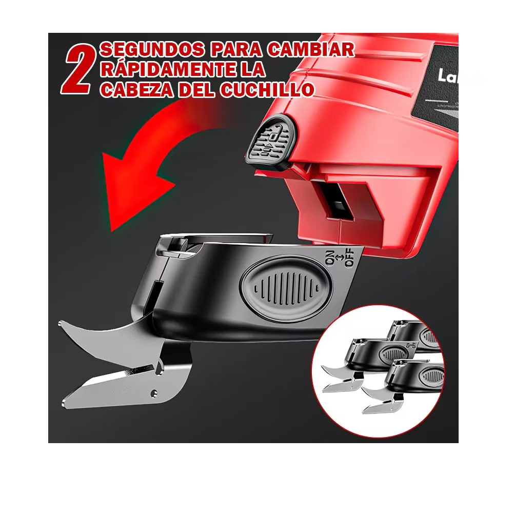 Foto 6 pulgar | Tijeras Eléctricas Recargable Inalámbrica para Cortar Cartón Negro y Rojo