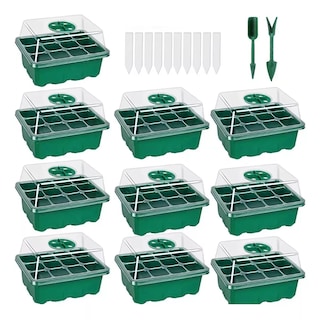 Foto 1 | Charolas Germinadoras Semillero Invernadero Tapa 10pz Eo Safe Imports Esi-17726 Verde