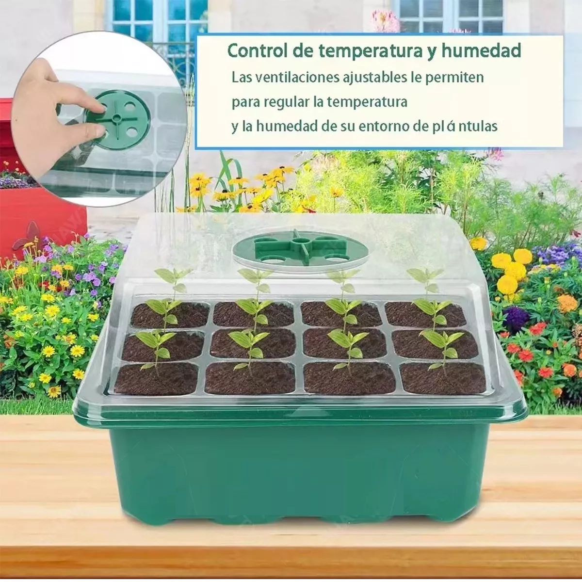 Foto 3 pulgar | Charolas Germinadoras Semillero Invernadero Tapa 10pz Eo Safe Imports Esi-17726 Verde